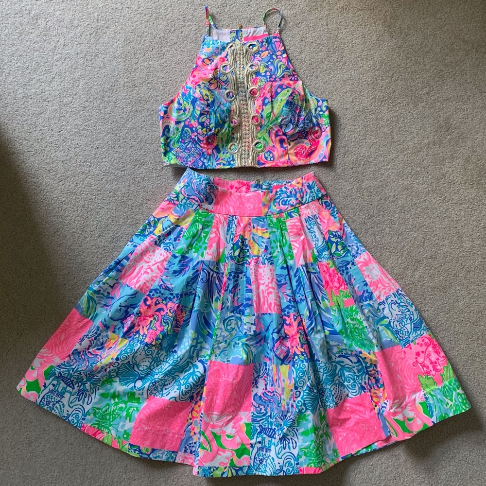 Two-piece patchwork Lilly Pulitzer set